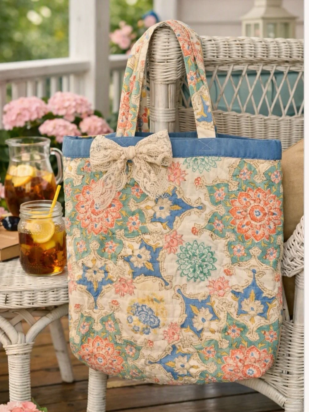 Vintage Quilted Tote XL Quilt tote Quilted bag Quilted Bible Bag Antique Quilt